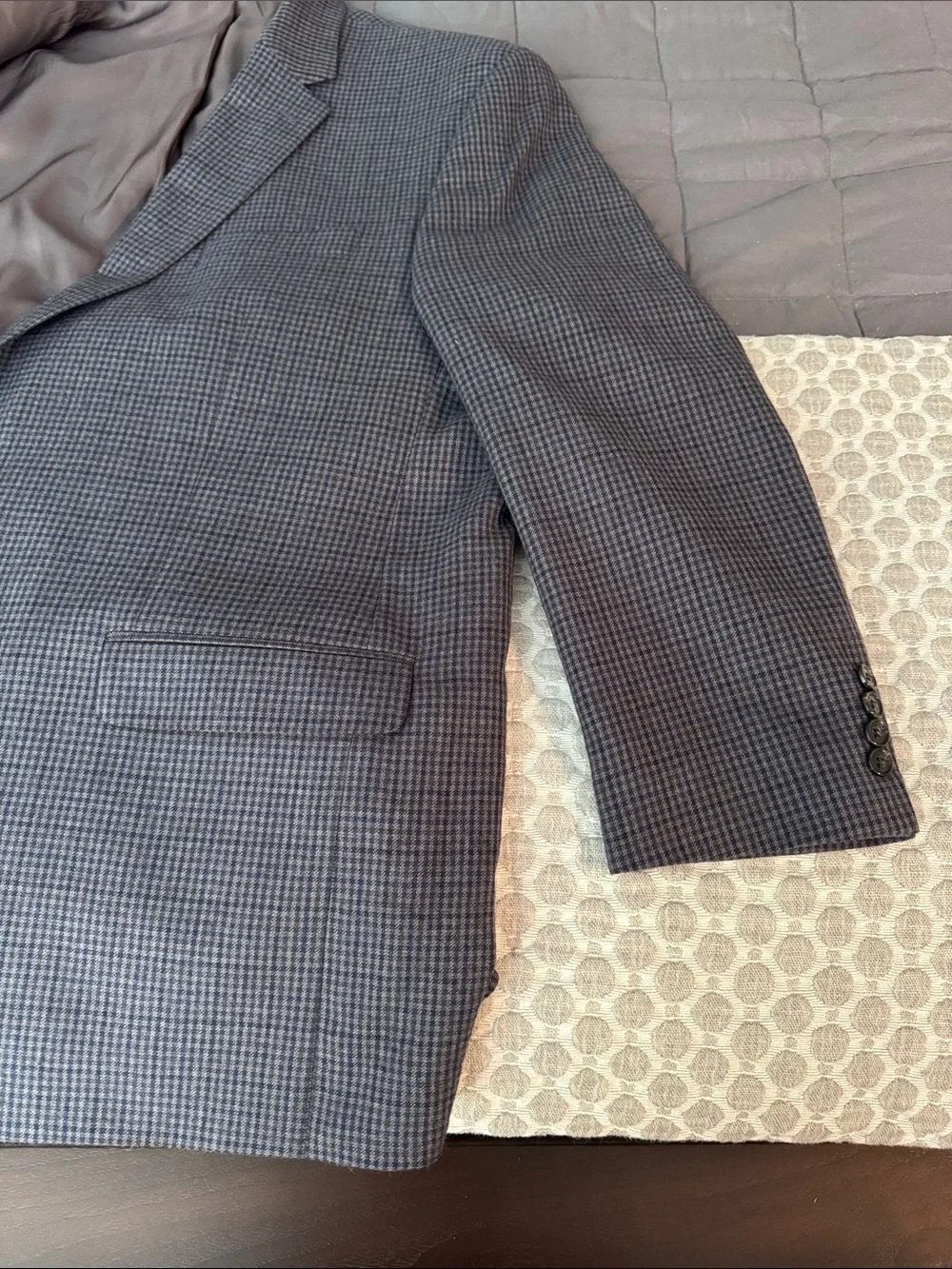 Lauren Ralph Lauren Men's Gray Micro-Check Sport Coat